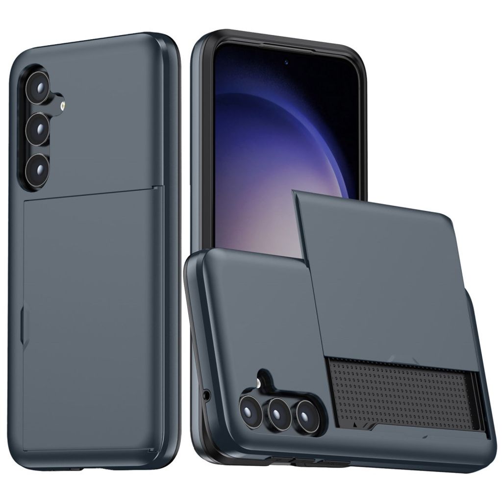 Samsung Galaxy A55 5G case with slide card holder - Navy Blue — Samsung