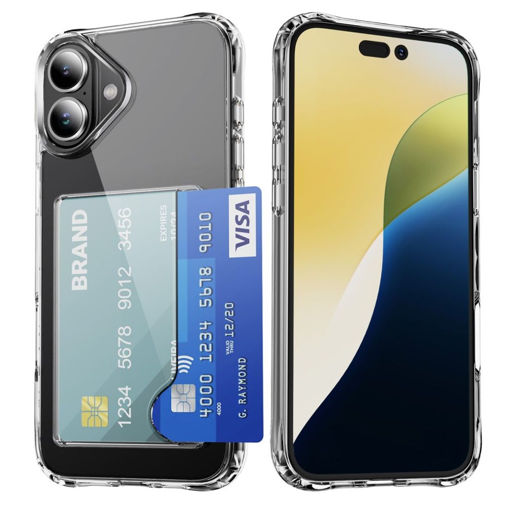 iPhone 16 TPU-case with card holder - Transparent — Övrigt