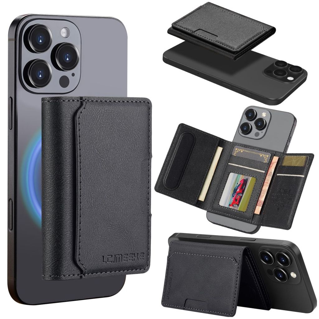 LC.IMEEKE MagSafe card holder with kickstand – Black — LC.IMEEKE