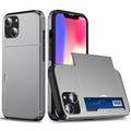 iPhone 14 case with slide card holder - Grey — Övrigt