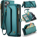 CASEME C36 Wallet Cover with Stand & Zipper for iPhone 16 Pro – Green