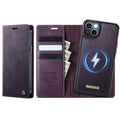CASEME C49 iPhone 13 Wallet Cover MagSafe RFID Blocking - Purple — CASEME