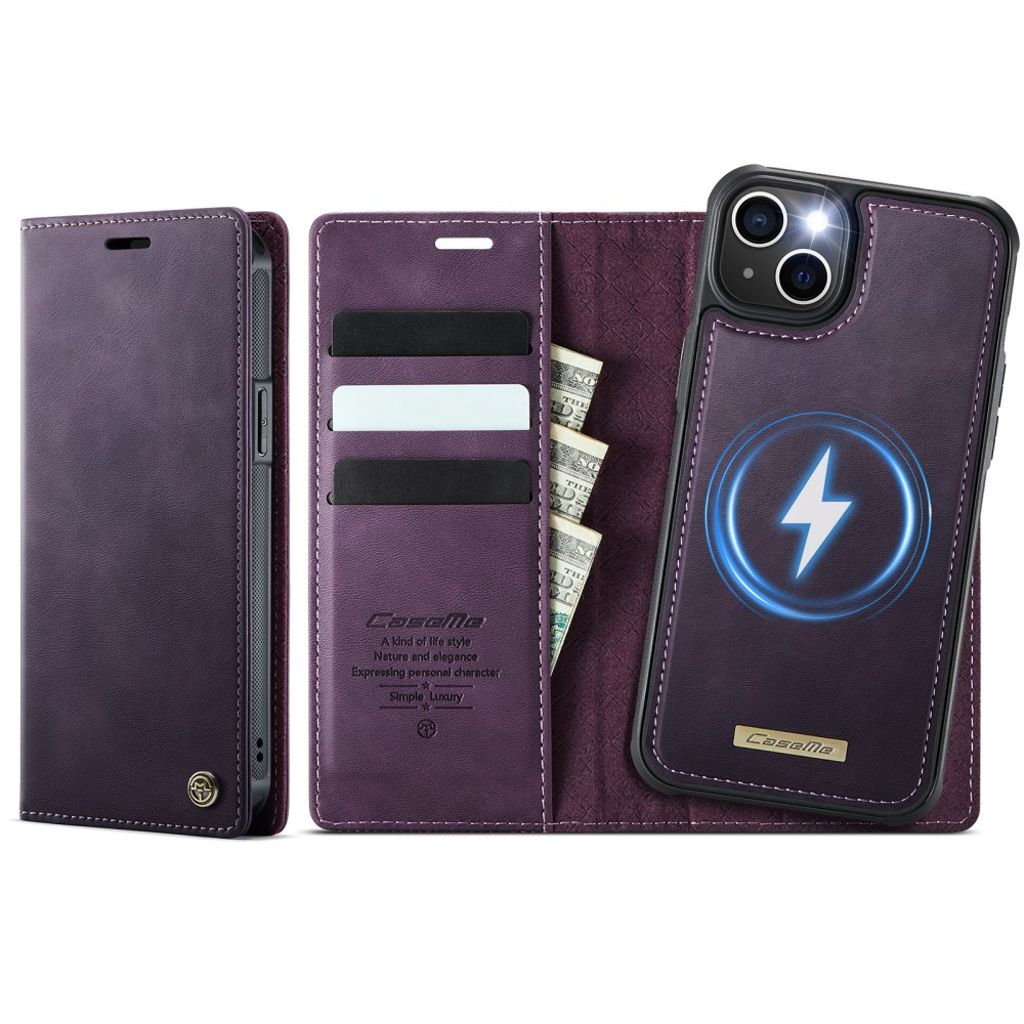 CASEME C49 iPhone 13 Wallet Cover MagSafe RFID Blocking - Purple — CASEME