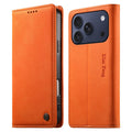 DIERFENG iPhone 18 Pro/17 Pro Wallet Cover RFID Blocking - Orange — DIERFENG