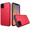 iPhone 11 case with slide card holder - Red