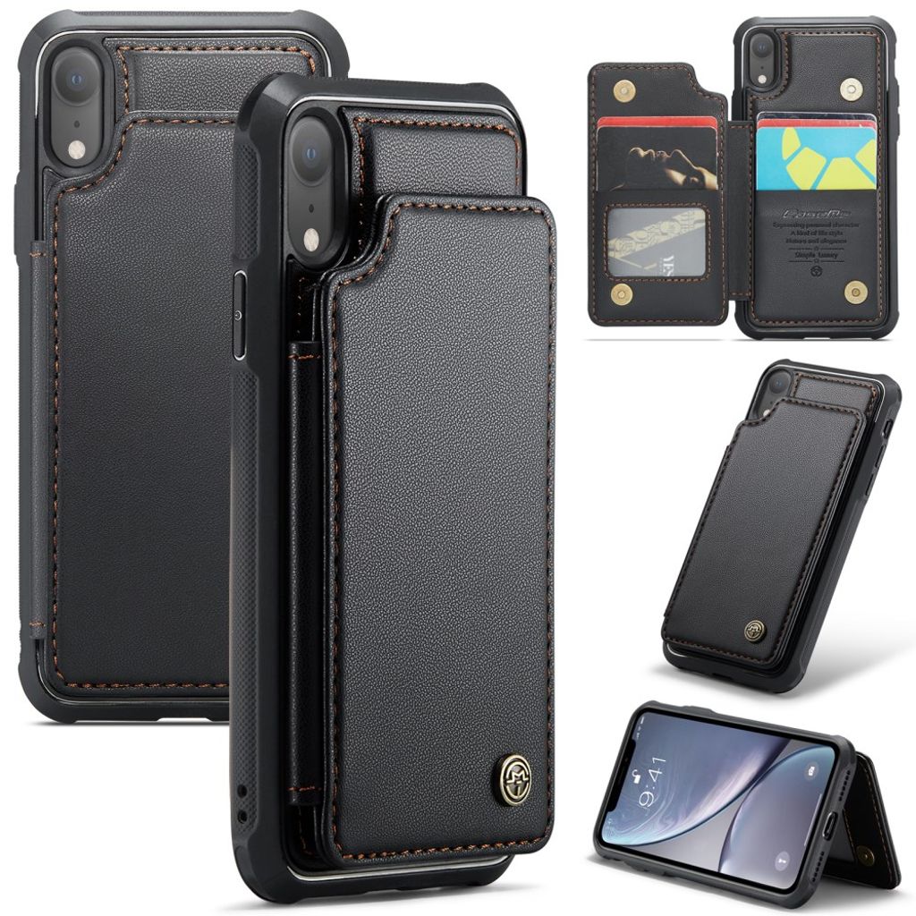CASEME iPhone XR Wallet Case with RFID Blocking – Black
