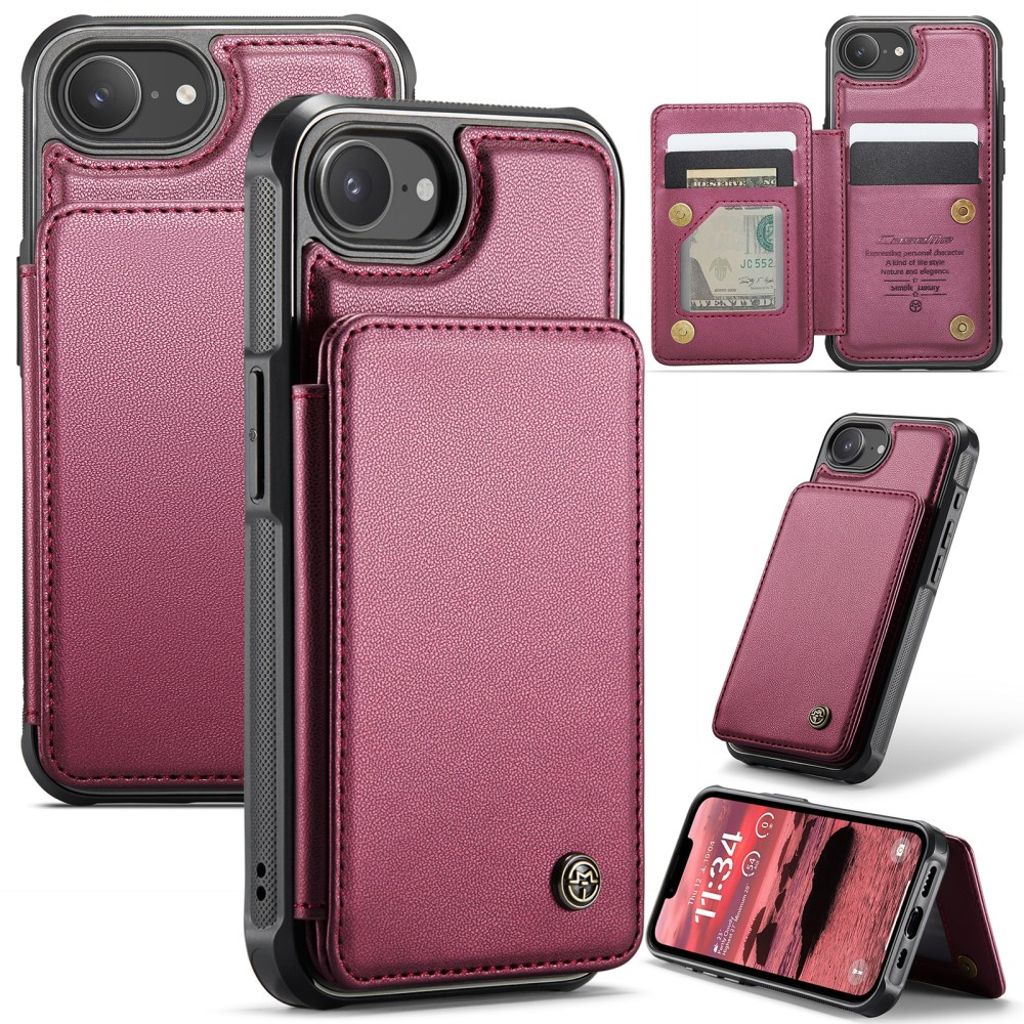 CASEME iPhone 17e/16e Wallet Case RFID Blocking - Red — CASEME