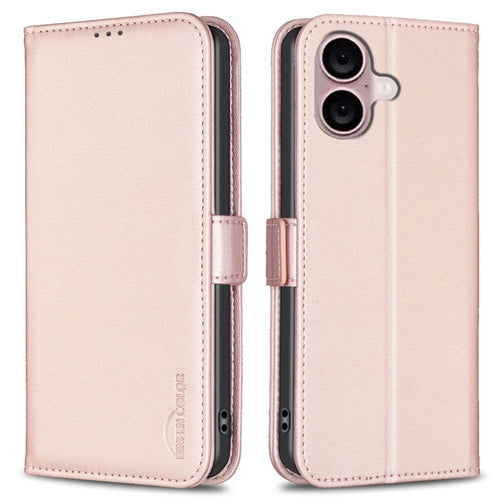 BINFEN COLOR iPhone 16 Wallet Cover – Pink — BINFEN