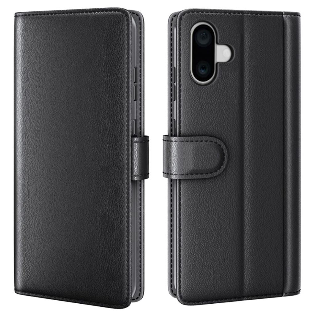iPhone 16 Plus Case in genuine leather - Black