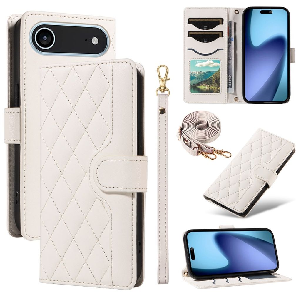 iPhone Air Wallet Cover with strap - White