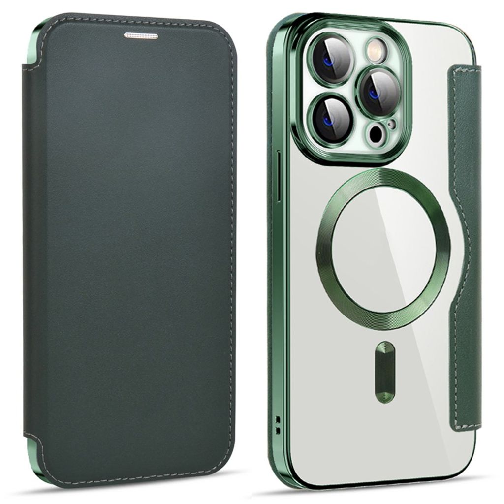 iPhone 14 Pro Wallet Cover MagSafe RFID Card Holder - Dark Green