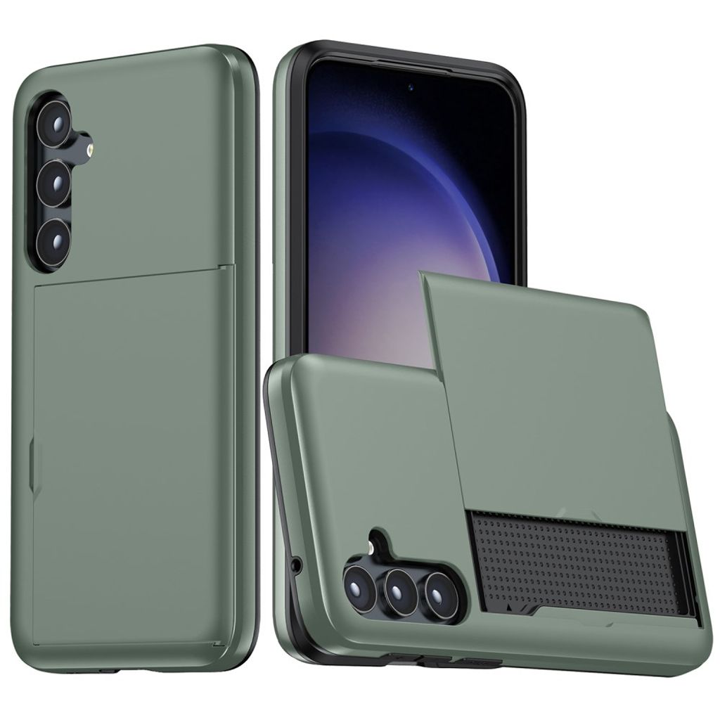 Samsung Galaxy S23 FE case with slide card holder - Army Green