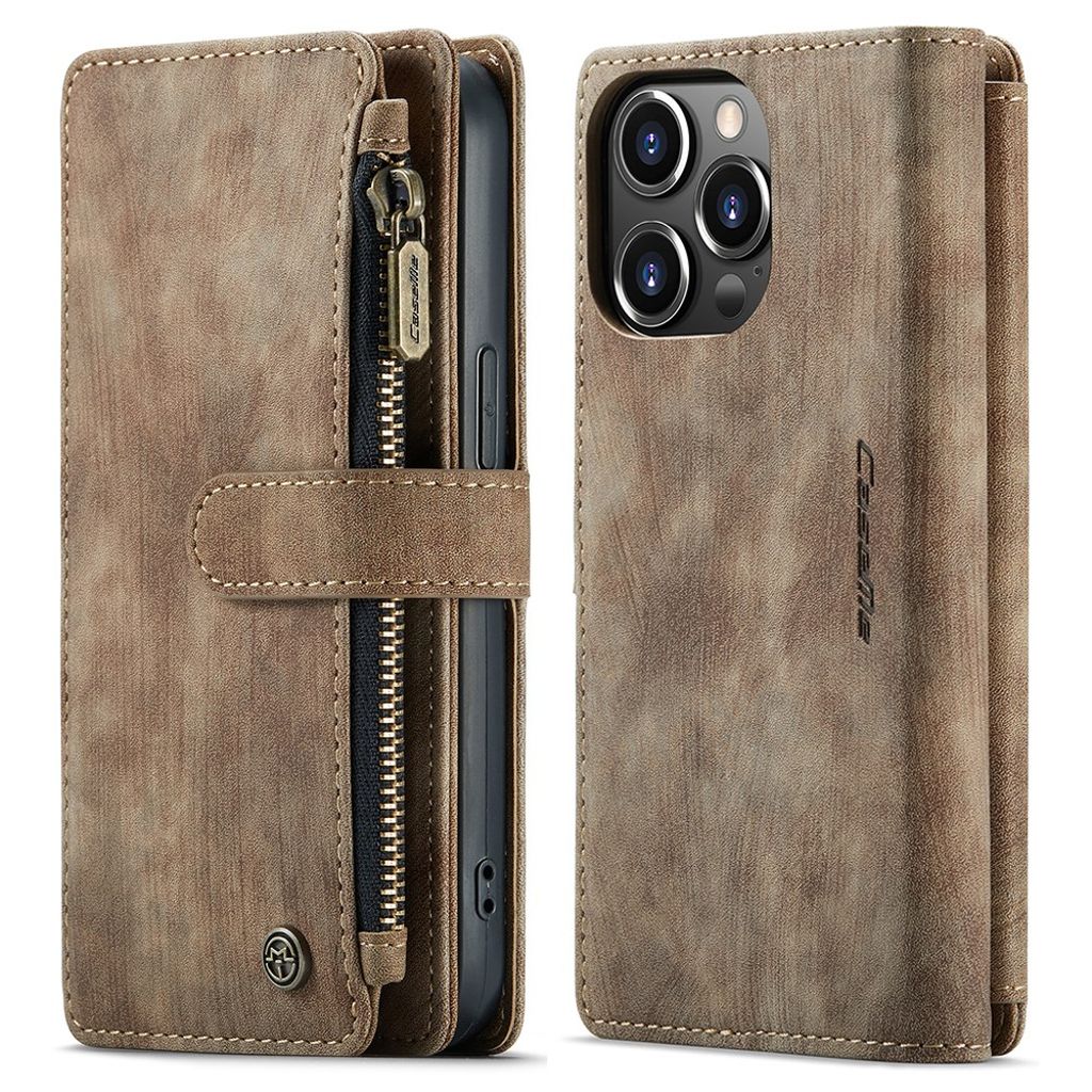CASEME iPhone 13 Pro Wallet Cover Card Holder - Brown