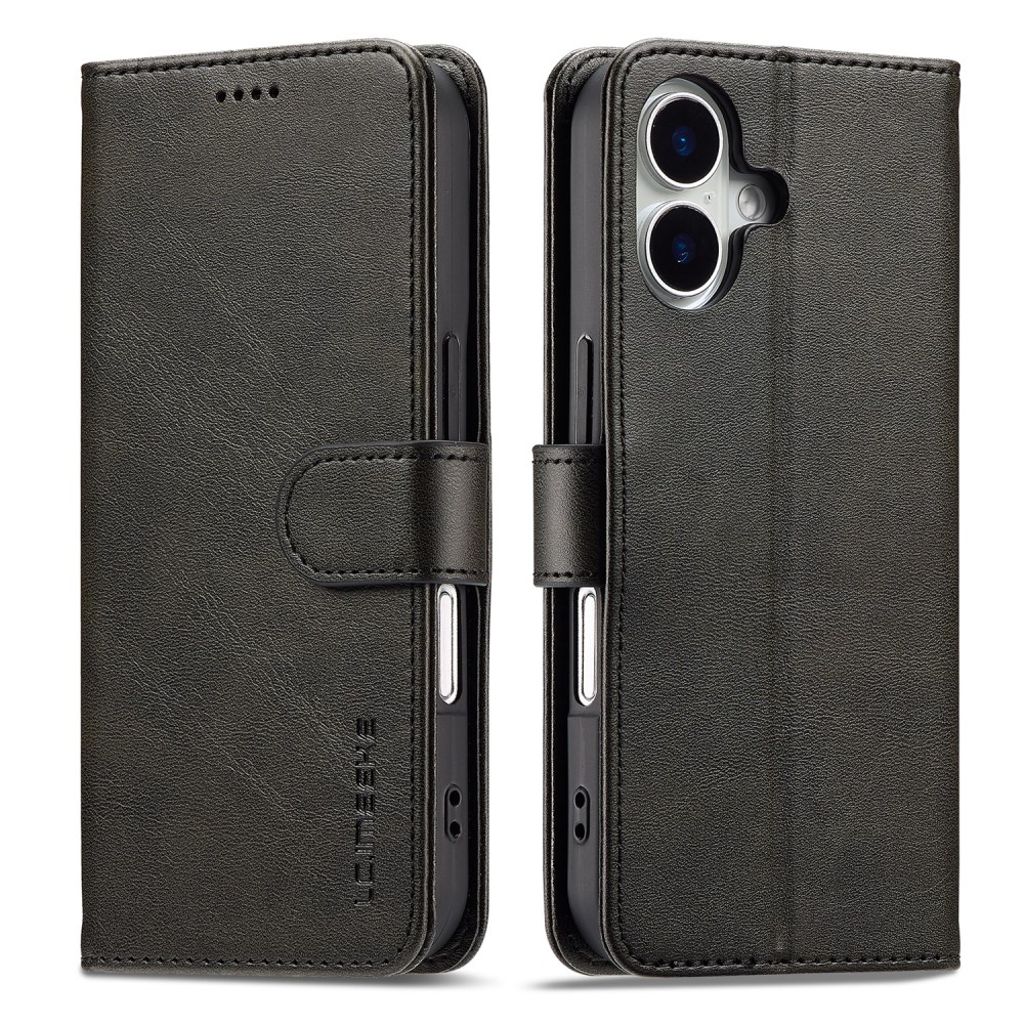LC.IMEEKE iPhone 17 Wallet Cover with Stand - Black