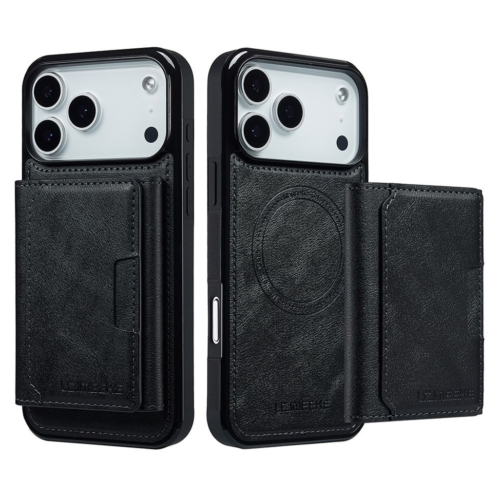 LC.IMEEKE iPhone 17 Pro Max MagSafe Case with Wallet - Black — LC.IMEEKE