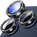 iPhone 18 Pro Lens Protector Metal Ring Tempered Glass Glitter - Black — Övrigt