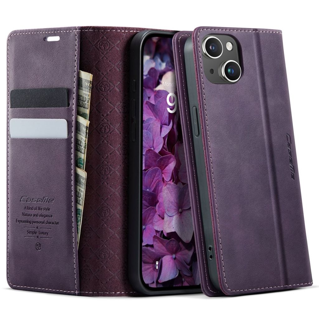 CASEME iPhone 13 Mini Wallet Cover with RFID Blocking – Purple — CASEME
