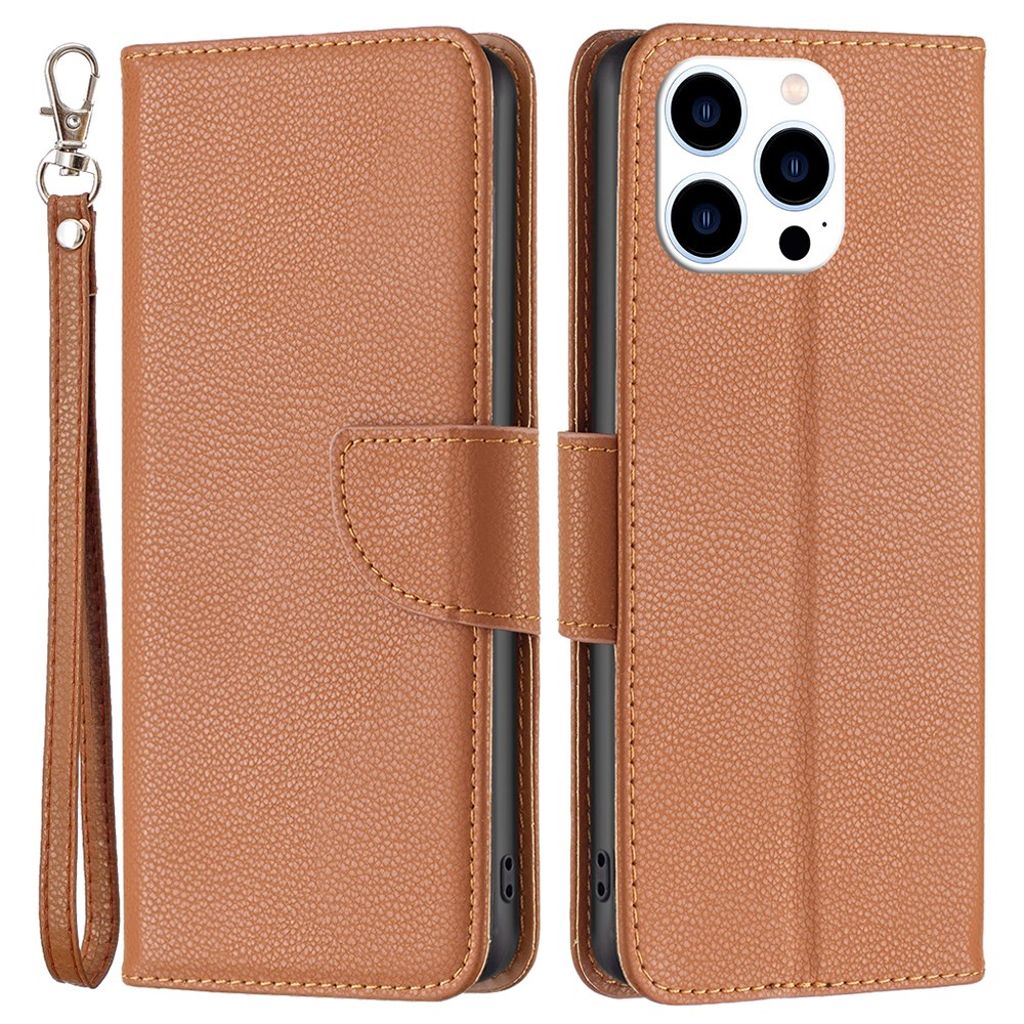 iPhone 16 Pro wallet cover with a stand - Brown — Övrigt