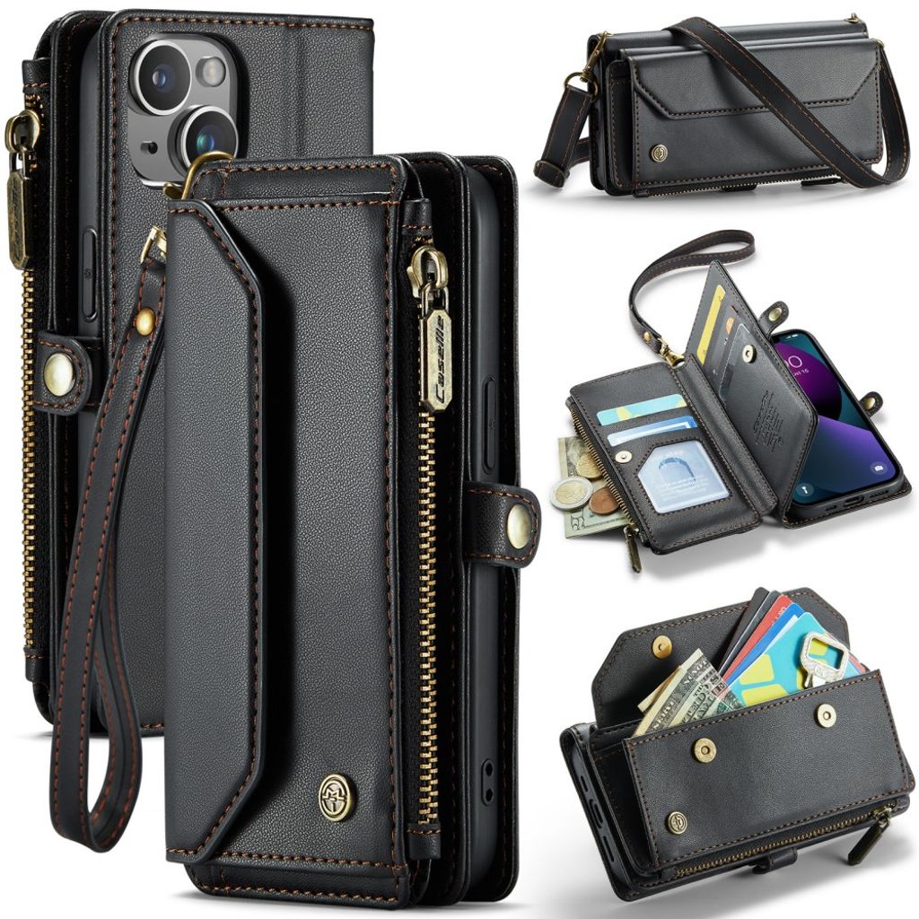 iPhone 13 Wallet Cover Card Slots - Black — Övrigt