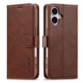 LC.IMEEKE iPhone 17 Wallet Cover with Stand - Brown