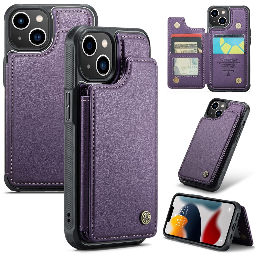 CASEME iPhone 13 Wallet Case RFID Blocking - Purple — CASEME