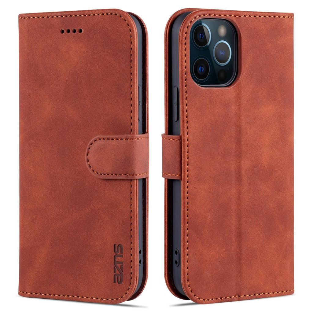 AZNS iPhone 13 mini Wallet Cover Stand – Brown