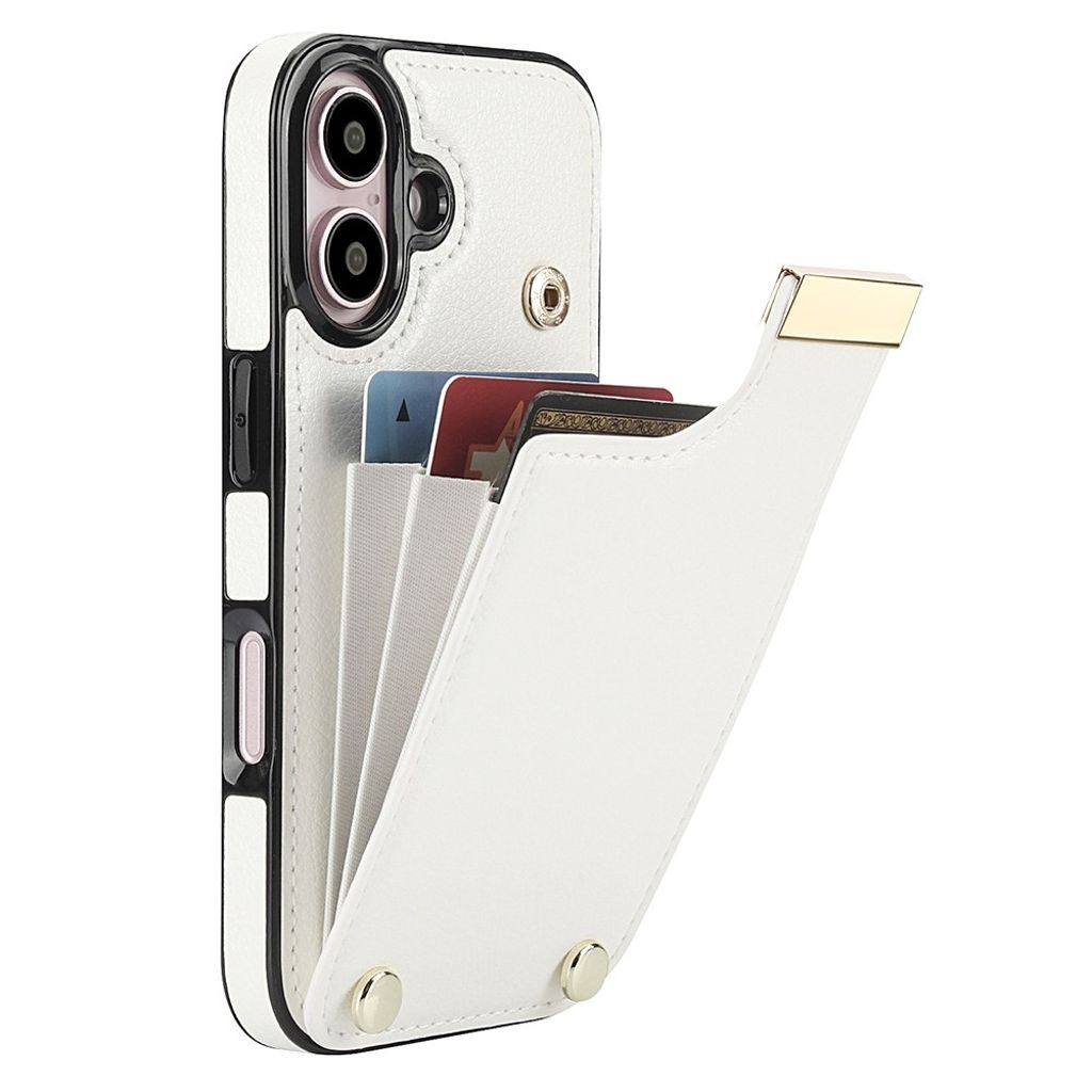 iPhone 16 Wallet case in PU Leather - White — Övrigt