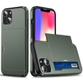 iPhone 14 case with slide card holder - Army Green