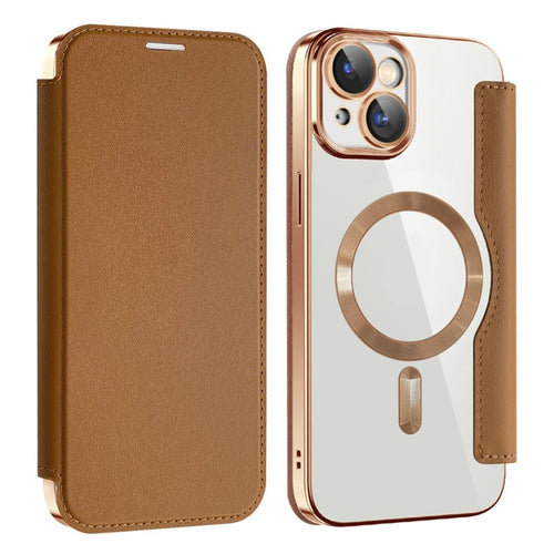 AMORUS iPhone 14 Wallet Cover MagSafe RFID Blocking - Brown — AMORUS