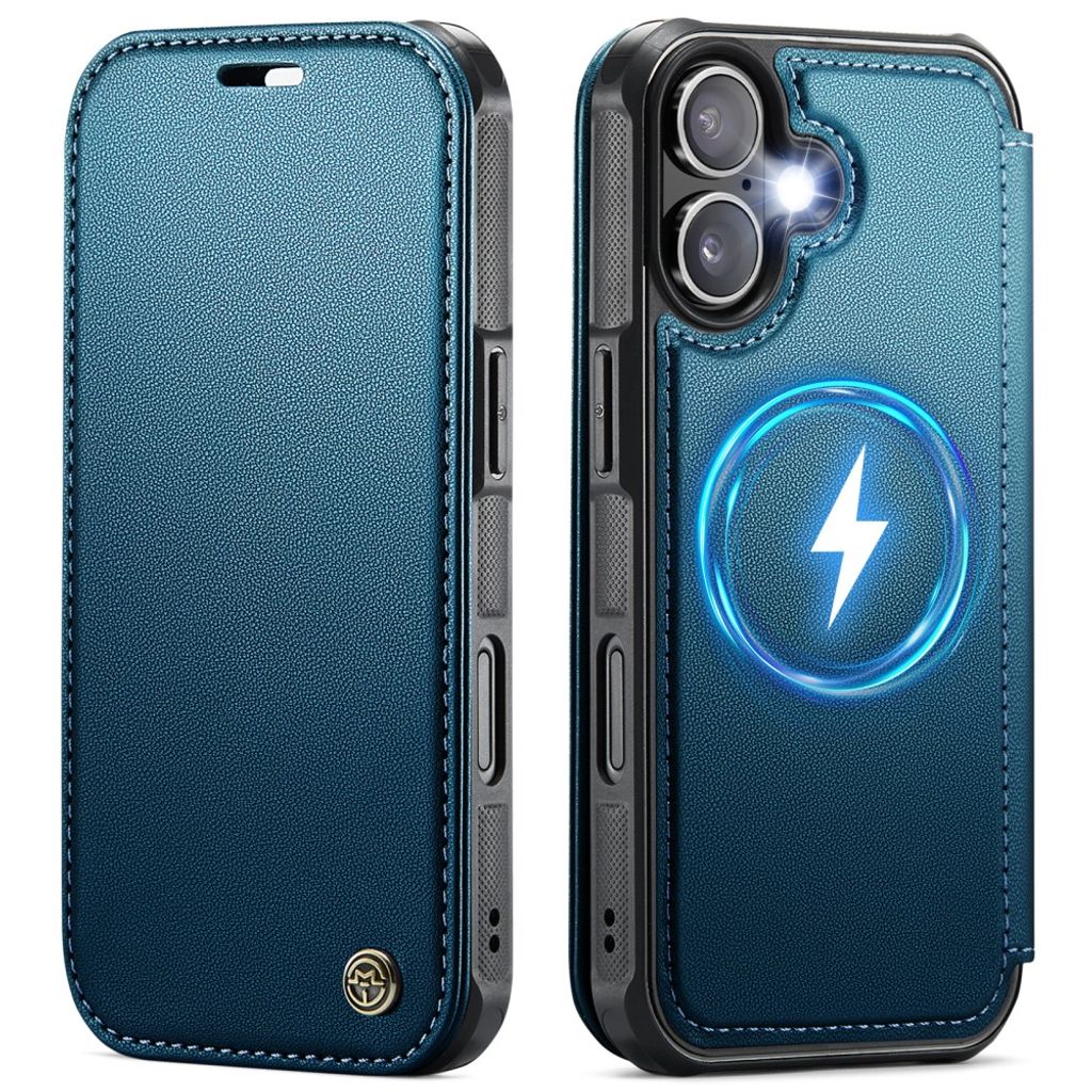 CASEME 053 iPhone 16 Wallet Cover MagSafe RFID blocking - Blue — CASEME