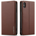 LC.IMEEKE iPhone XS Max Wallet Cover with Stand – Brown — LC.IMEEKE