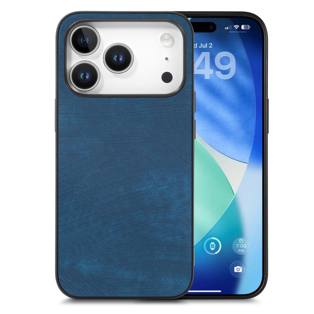 Case in PU-leather iPhone 18 Pro Max - Blue — Övrigt
