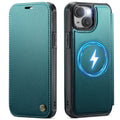 CASEME 053 iPhone 15 Wallet Cover MagSafe RFID blocking - Turquoise