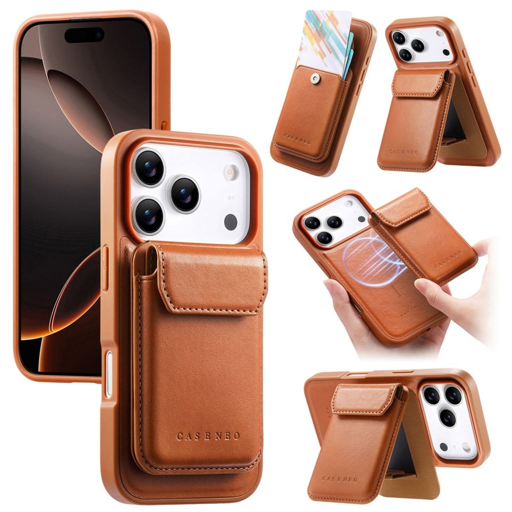 CASENEO iPhone 18 Pro Max/17 Pro Max MagSafe Wallet Case - Brown — CASENEO