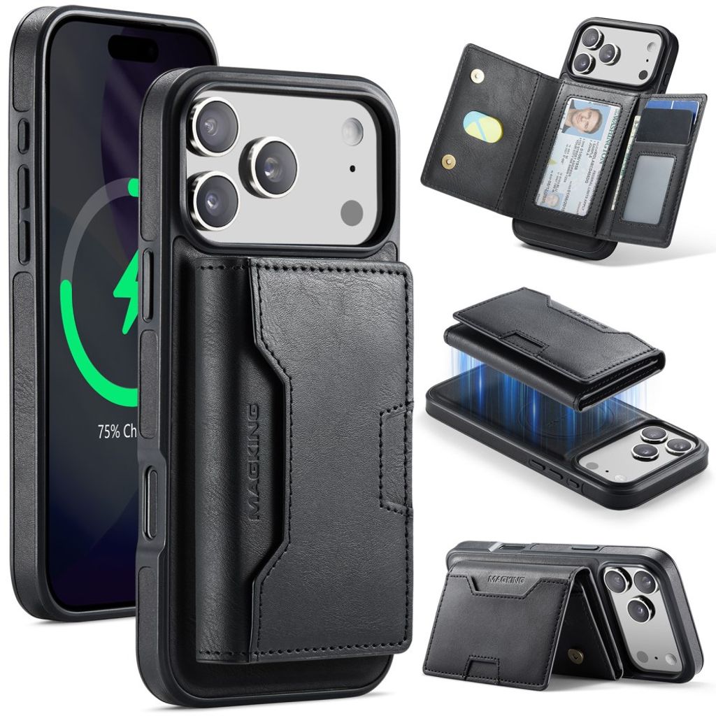 MAGKING iPhone 18 Pro Max/17 Pro Max MagSafe Case with Removable Wallet - Black — MAGKING