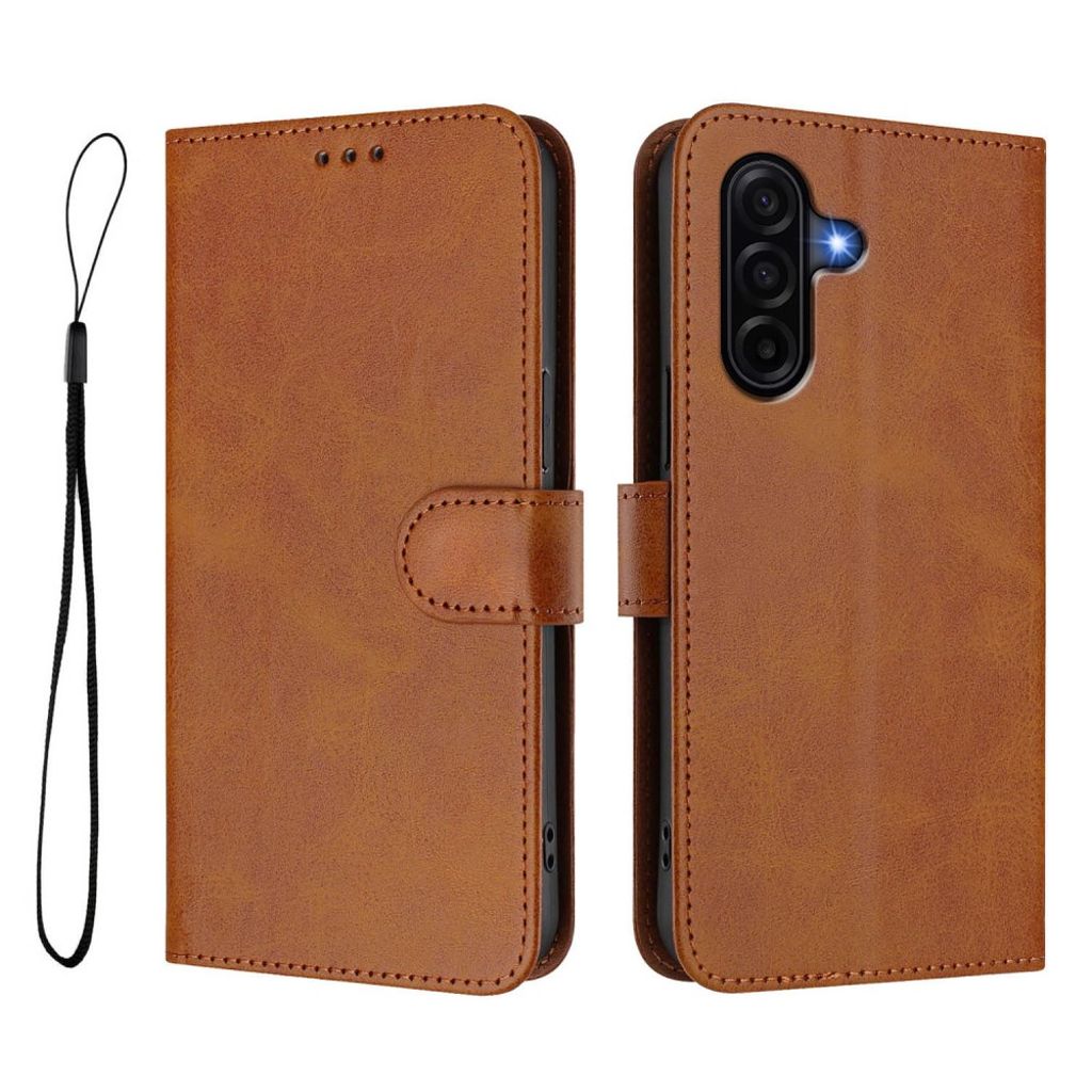 Samsung Galaxy A57 5G Wallet Cover RFID Blocking Stand PU Leather - Brown
