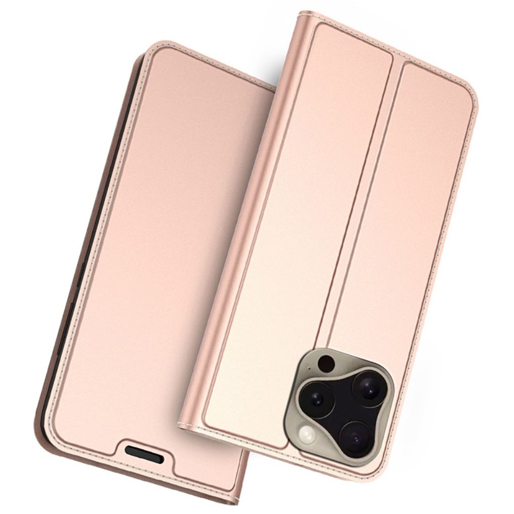 iPhone 16 Pro Max Cover with card slot and a stand - Rose Gold — Övrigt