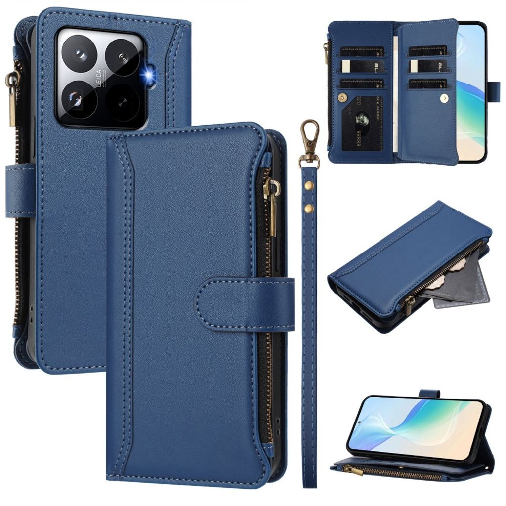 Xiaomi 15T Pro Cover with 9 Card Slots - Dark blue