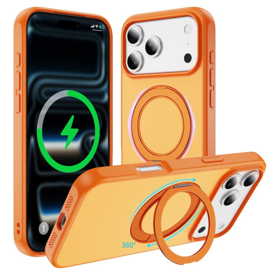 iPhone 18 Pro/17 Pro MagSafe Case with Ring Kickstand - Orange — Övrigt