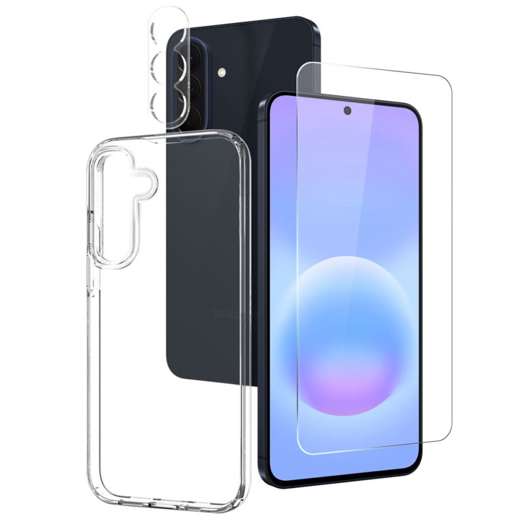NORTHJO Samsung Galaxy A57 5G 3-in-1 Case + Screen Protector + Lens Protector - Transparent — NORTHJO