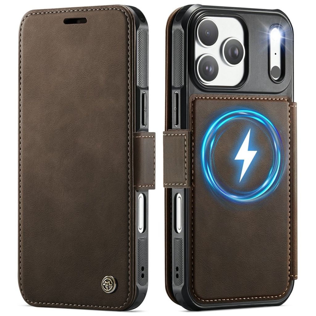 CASEME 053 iPhone 17 Pro Max Wallet Cover MagSafe RFID blocking - Brown — CASEME
