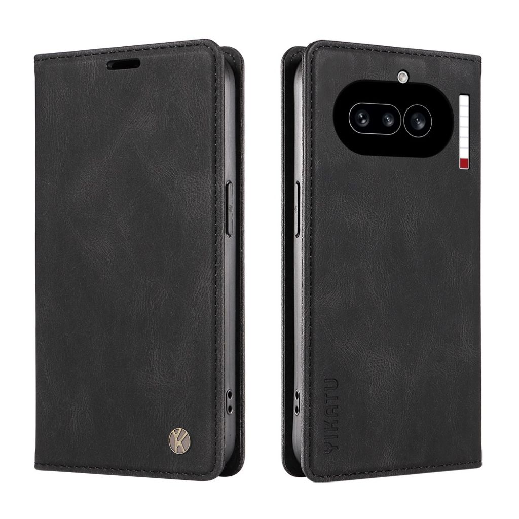 YIKATU Nothing Phone (4a) Wallet Cover PU Leather Stand - Black