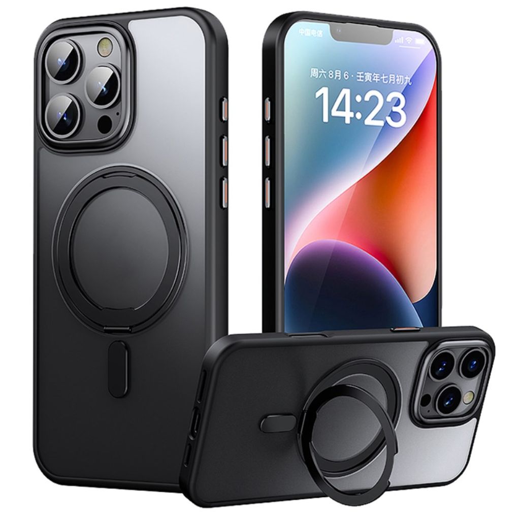 iPhone 16 Pro Case with a Stand - Black