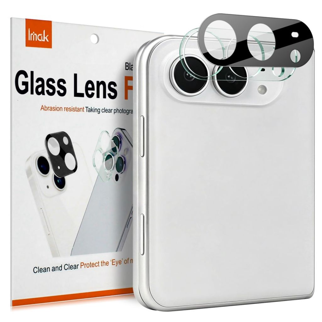 IMAK iPhone Duo Lens Protector Tempered Glass + Acrylic Cover - Black — IMAK