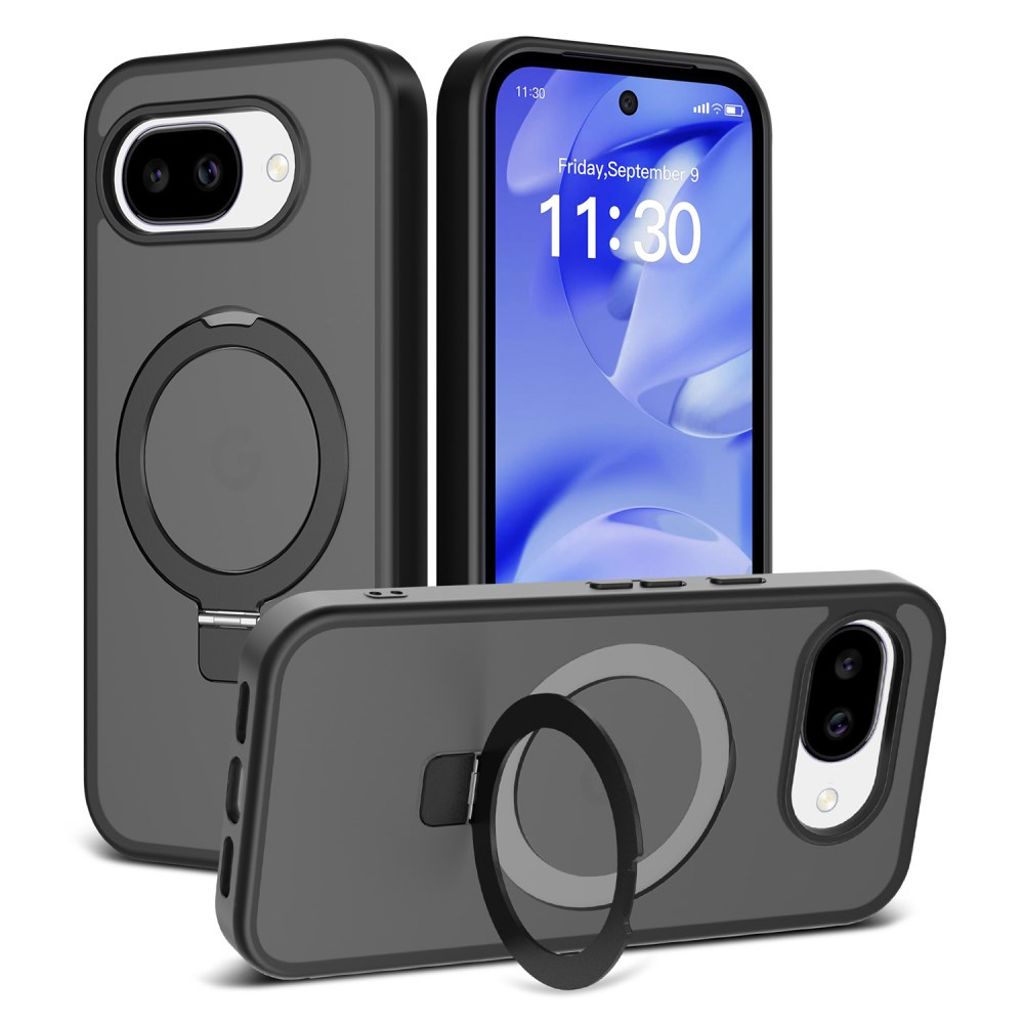 Google Pixel 10a Silicone MagSafe Case with Ring Holder - Black — Google