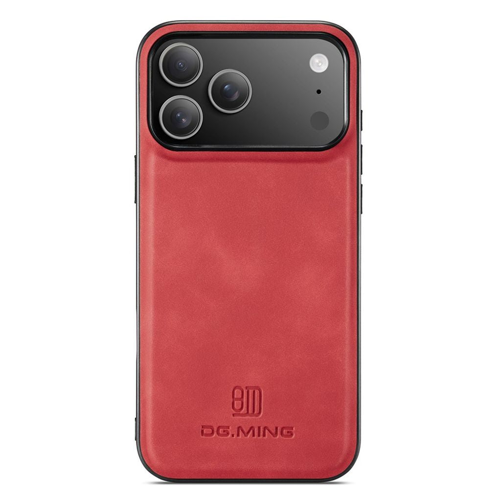 DG.MING iPhone 18 Pro Max/17 Pro Max PU-leather Case - Red — DG.MING