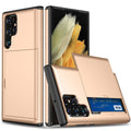 Samsung Galaxy S24 Ultra case with slide card holder - Gold