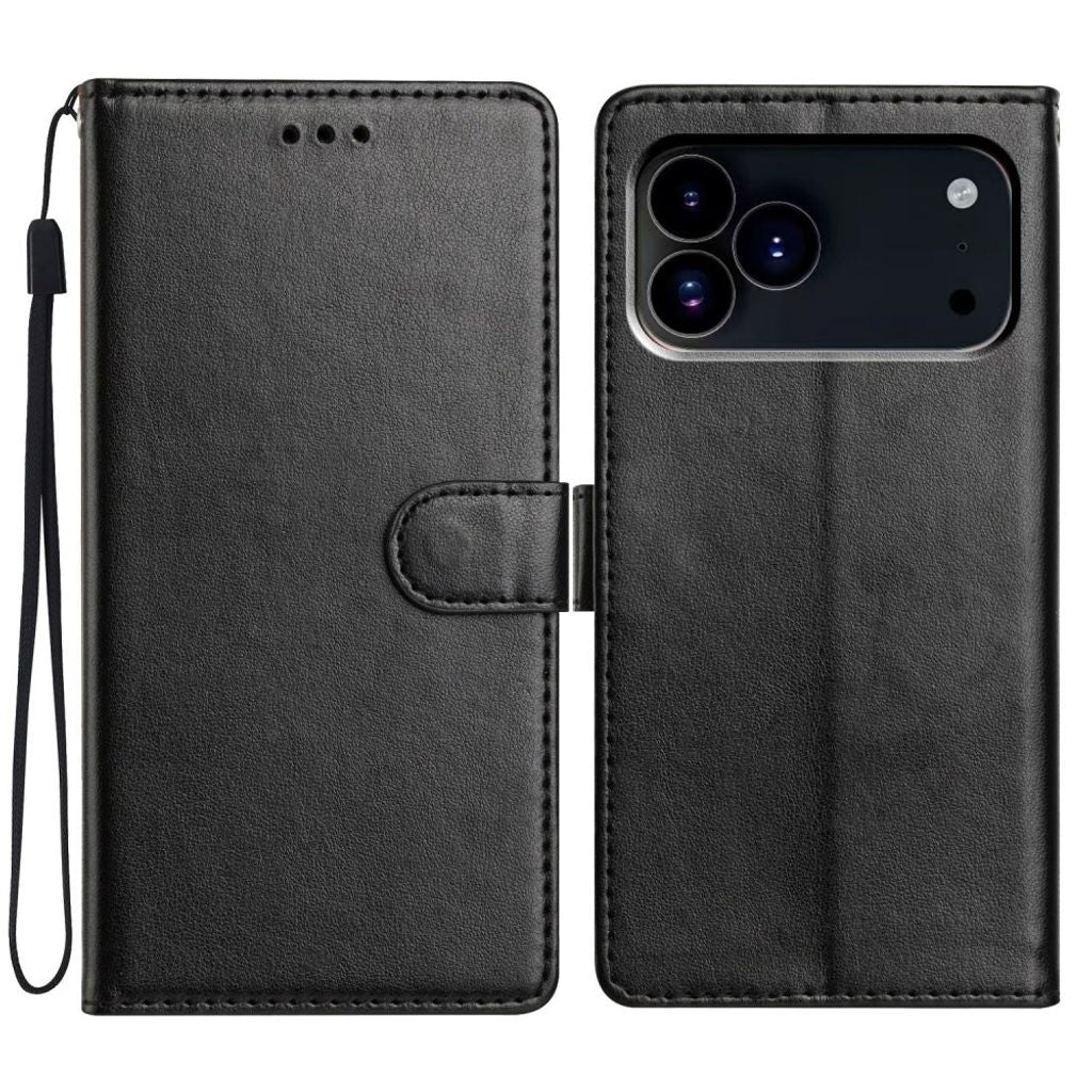 Wallet Cover with Stand PU-leather iPhone 18 Pro, iPhone 17 Pro - Black — Wallet
