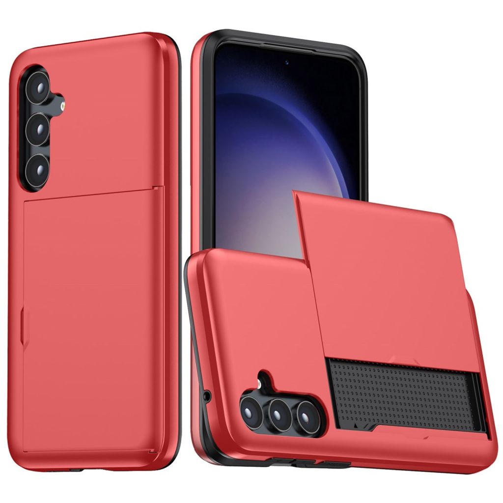 Samsung Galaxy A55 5G case with slide card holder - Red — Samsung