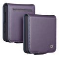 QIALINO Samsung Galaxy Z Flip8 Wallet Cover in Real Leather - Purple — QIALINO